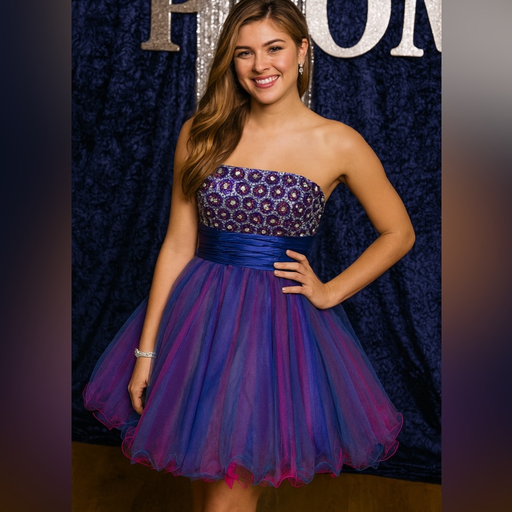 Hannah S mini tulle sequin party dress